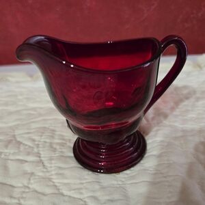 Vintage New Martinsville Ruby Red Mini Creamer